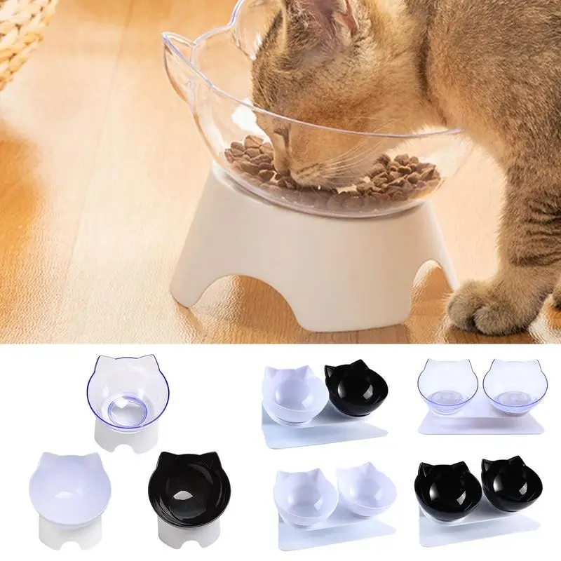 Non-Slip Cat Bowl Pet Water Food Feeder Dog Elevated Bowls Pet Plastic Food Container With Stand Puppy Feeding Bowl Pet Supplies