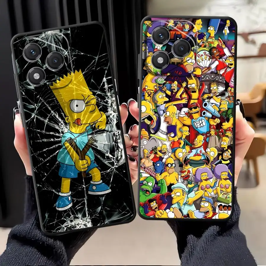 Funda Divertida de los Simpson para Teléfono Honor 70 X6 Magic5Lite X9a X7 X5b 8X 90 X8 200 400 Lite