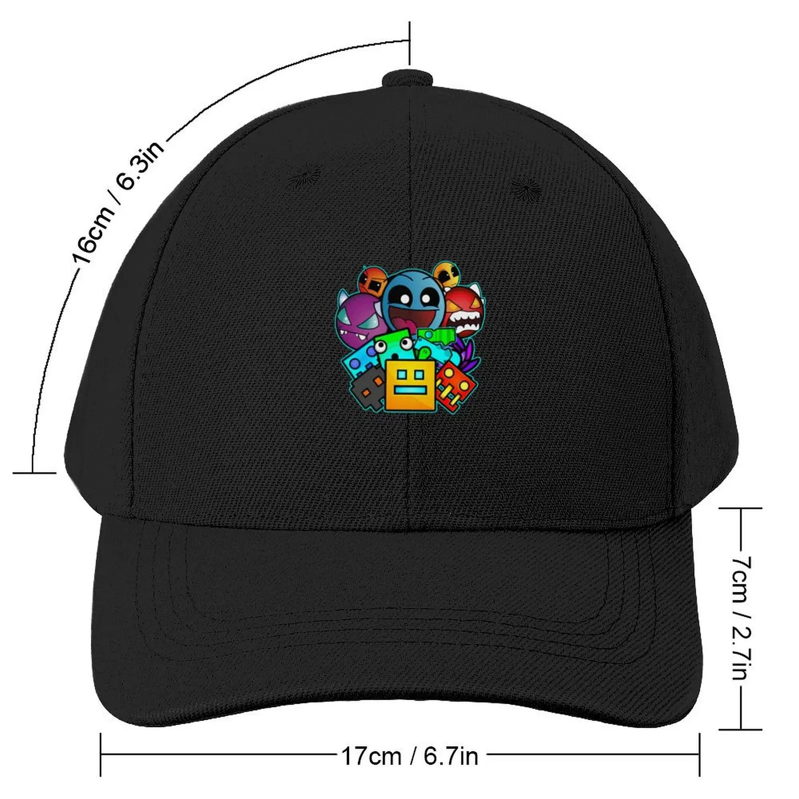 geometry dash old school gaming Baseball Cap New In The Hat Rave Women Beach Fashion Men's