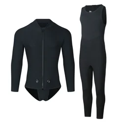Winter 3MM Neoprene Hooded Wetsuit Men Two Pieces Separate Set Diving Suit Scuba Spearfishing Surfing Deepwater Thermal Swimsuit