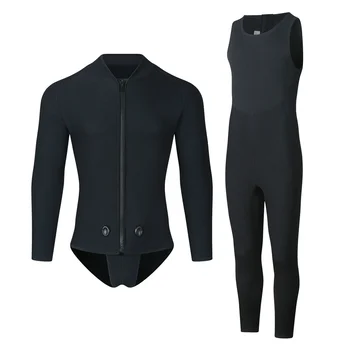 Neoprene com capuz Wetsuit masculino, 2 peças conjunto separado, terno de mergulho, caça submarina, surf, swimsuit térmico em águas profundas, inverno, 3mm