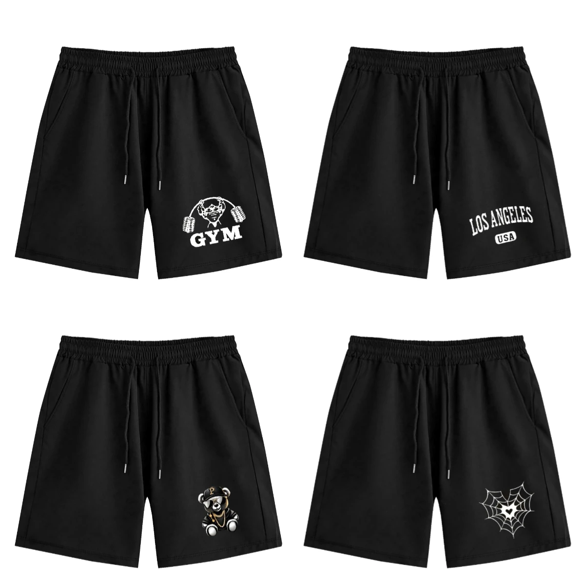 

Летние шорты 2025 года, новые мужские простые шорты, модные брендовые повседневные спортивные шорты, свободные шорты с эластичной резинкой на талии и шнурком для мужчин