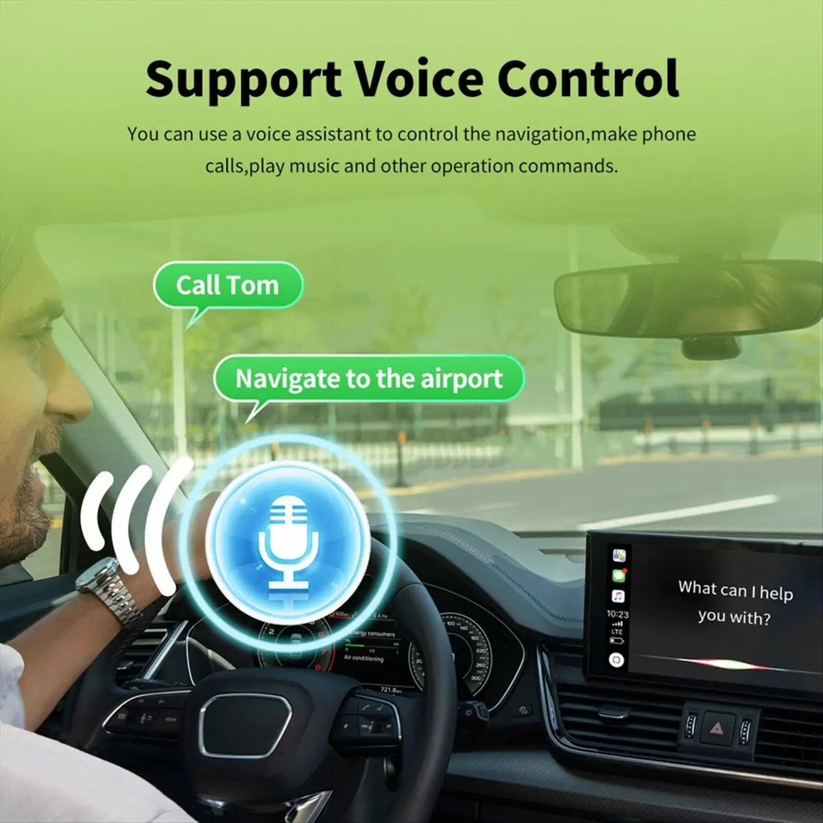 Dynamic CarPlay Mobile Phone Auto A2A Adapter Wired to Wireless for Audi Toyota Mazda Nissan Chevrolet Suzuki Subaru Kia Ford