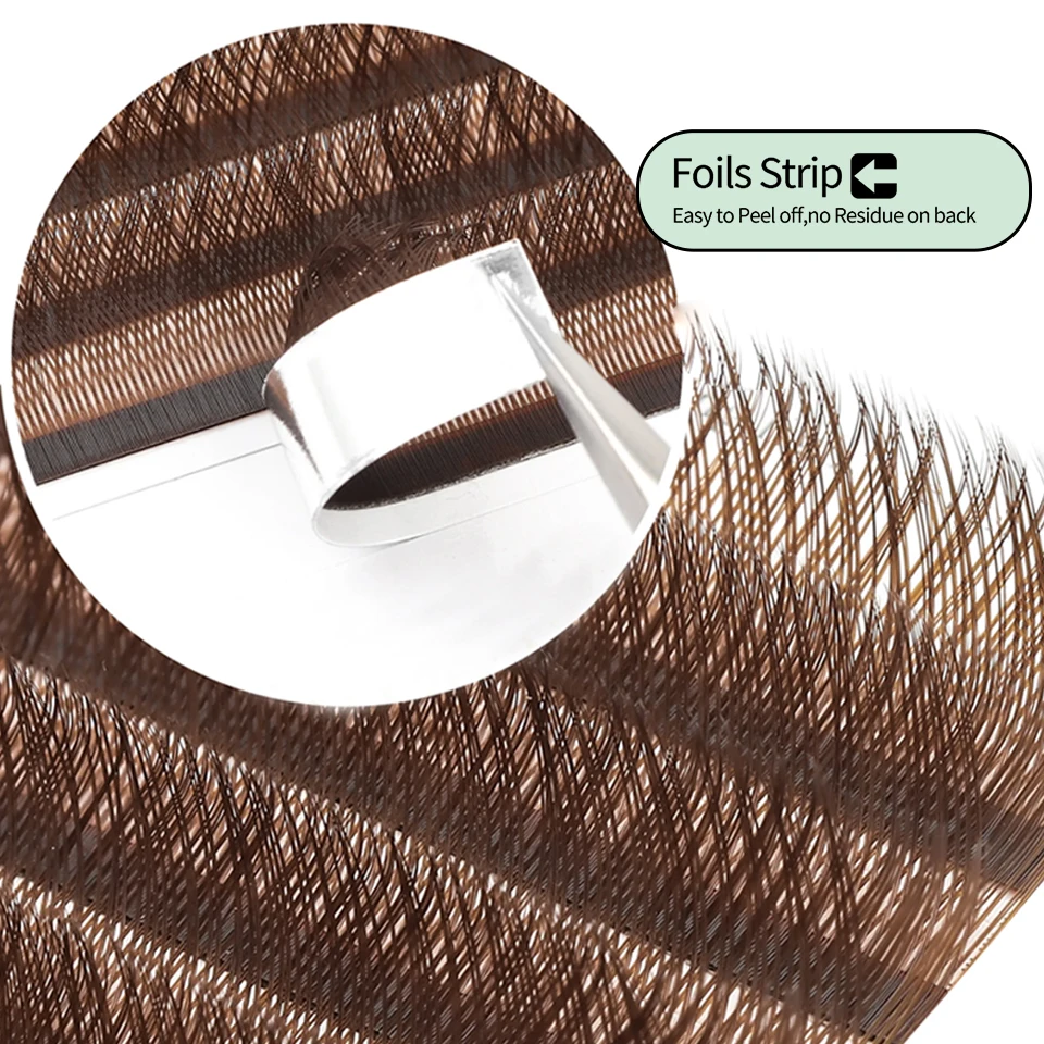 AGUUD 4DW Brązowe Rzęsy w Kształcie Litery Y, Przedłużane Automatycznie, Gotowe Kępki, Miękkie Rzęsy z Naturalnego Minku, Indywidualne Rzęsy do Makijażu, Cilia