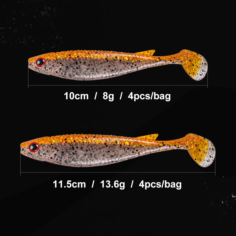 Noeby-소프트 루어 10cm 11.5cm 실리콘 베이트 패들 스윔베이트, Shad Lure Wobbler 인공 소프트 베이트, 파이크 퍼치 낚시 루어