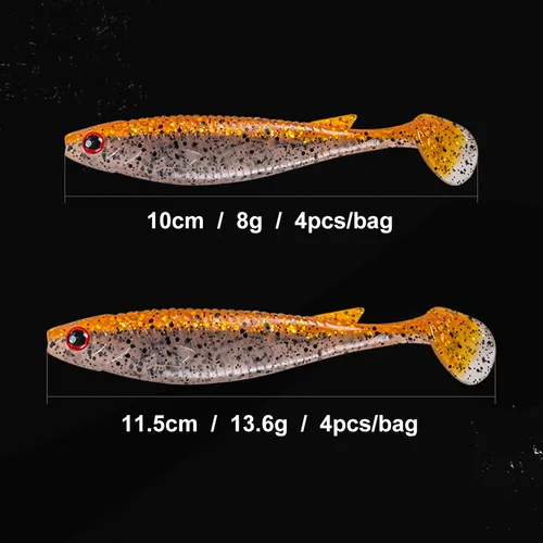 Imagen 2 del producto Noeby-señuelo suave de silicona, 10cm, 11,5 cm, paleta de cebo Swimbait, sábalo, Wobbler, cebo Artificial suave para Lucio, perca, señuelo de pesca