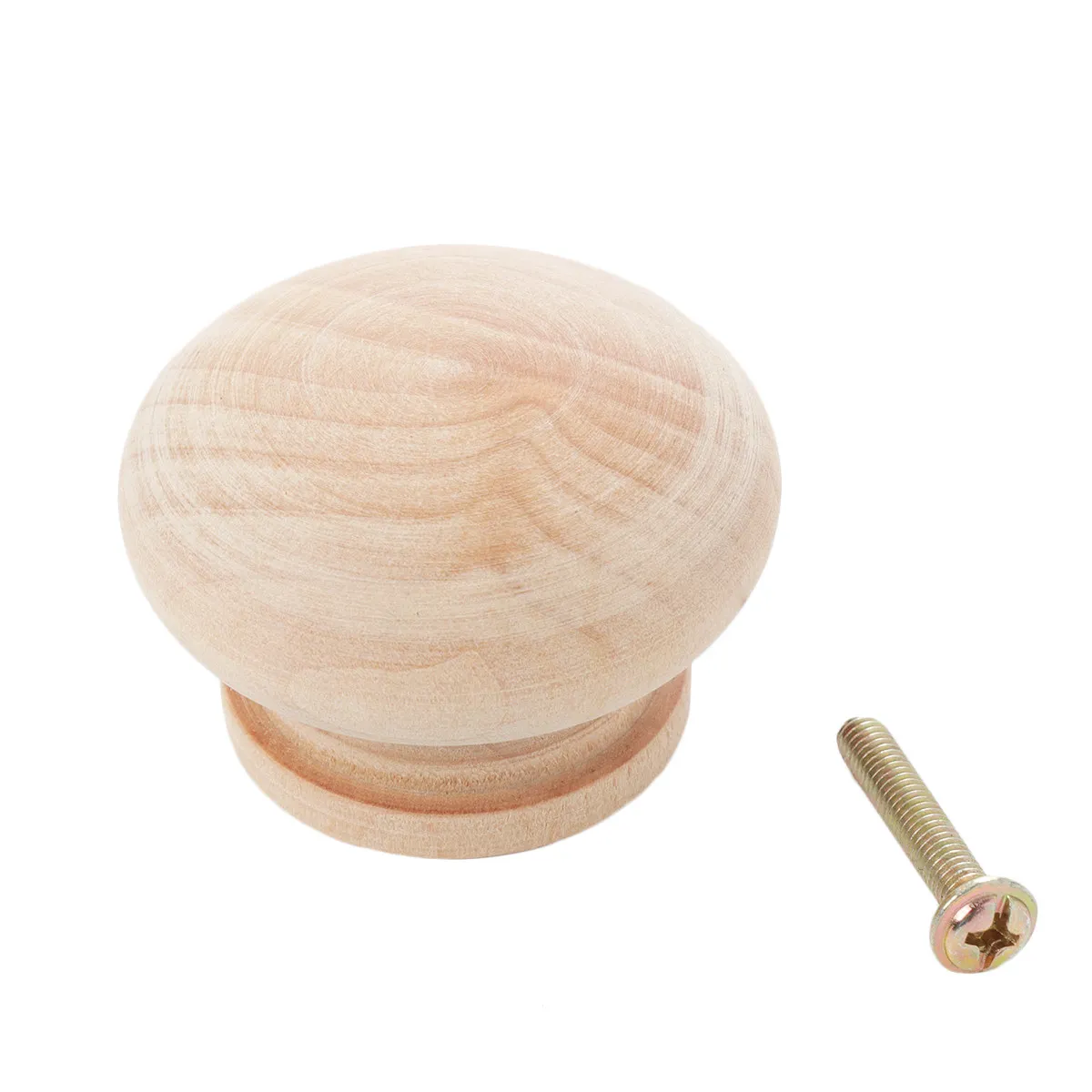 15Pcs Round Wooden Cabinet Knobs Made of Solid Beech Wood Stylish Drawer Pull Handles for Home Office Furniture Cupboard