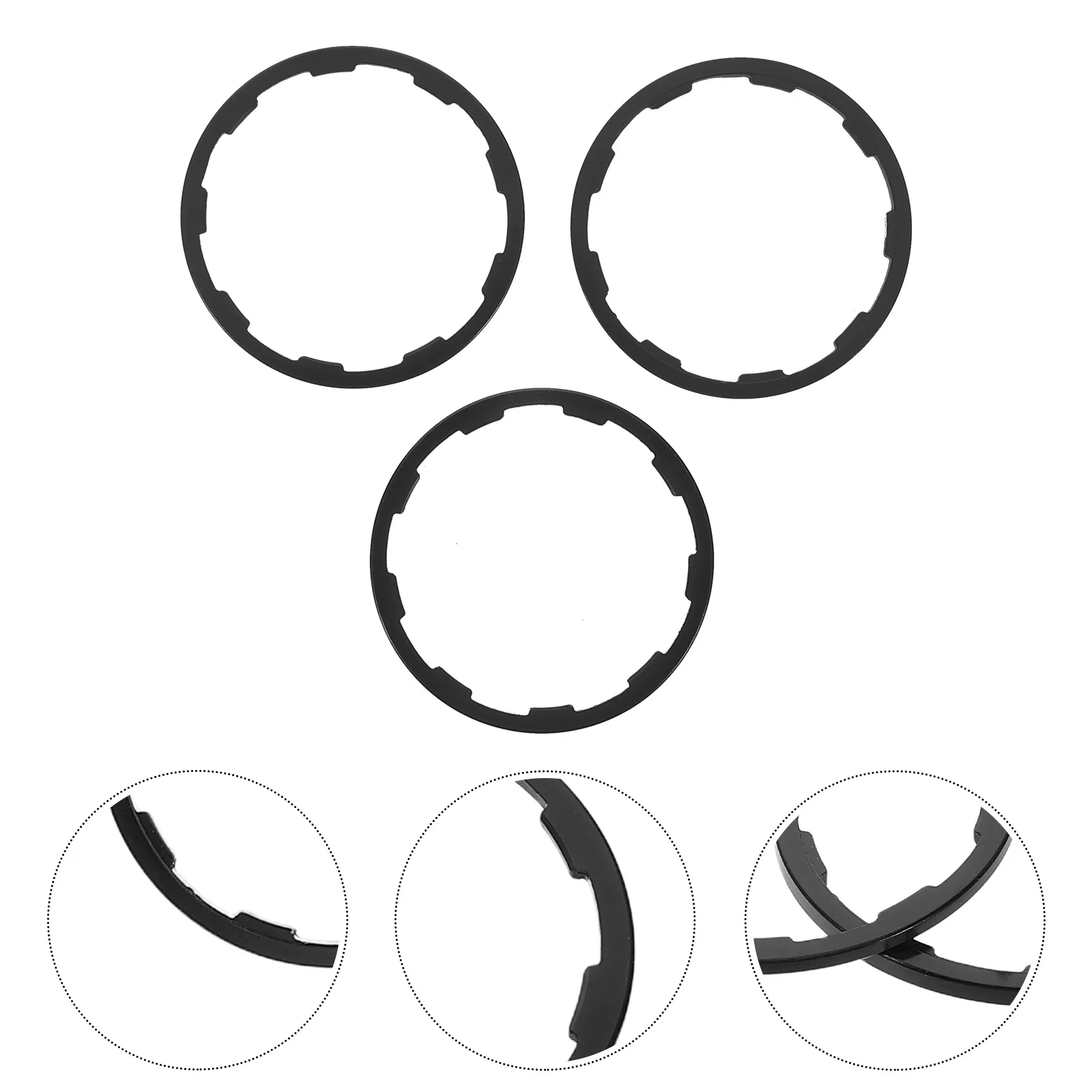 

3Pcs Bike Cassette Washer Set Easy Install Slot Design Robust Material Aluminum Alloy Spacers for Road and Mountain Bikes
