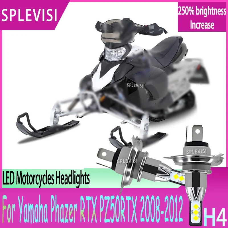 

1/2pcs 250% Brighter H4 LED Motorcycle Headlight Bulb 2525 CSP Chips For Yamaha Phazer RTX PZ50RTX 2008 2009 2010 2011 2012
