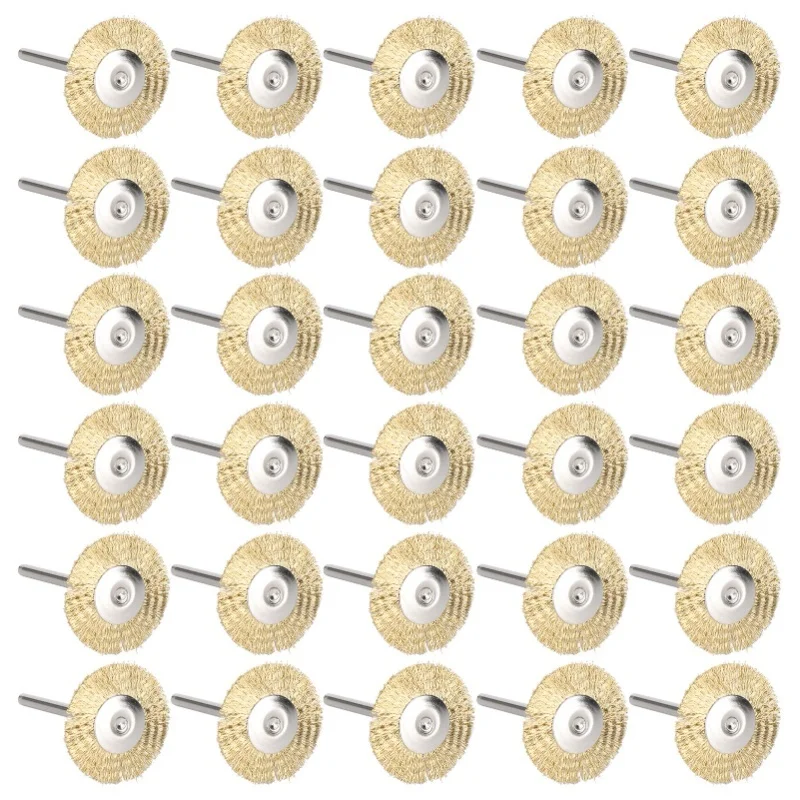 

30Pcs Brush Wheel Flat Mini Wood Carving Rust/Corrosion/Paint Removal Polishing ToolsBrass Wire