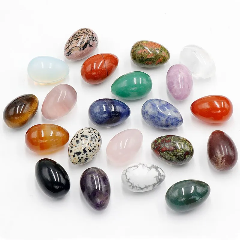 

20PC Crystal Eggs Natural Gemstone Multi-material Small Eggs Bird Eggs Children's Mining Stationery