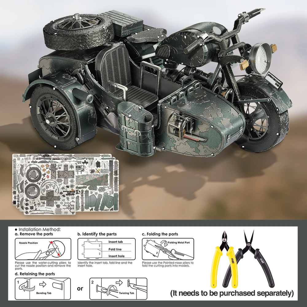 Piececool 3D puzzle in metallo 750 kit modello di assemblaggio moto giocattolo fai da te regali di compleanno di natale Jigsaw decorazione della casa