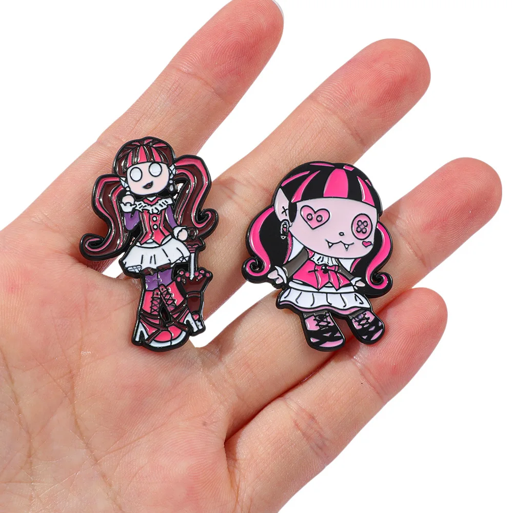 Character Brooch Cartoon Red-haired Little Girl Metal Badge Small Gift Wholesale Cap Pin Backpack Accessories Pins for Clothes