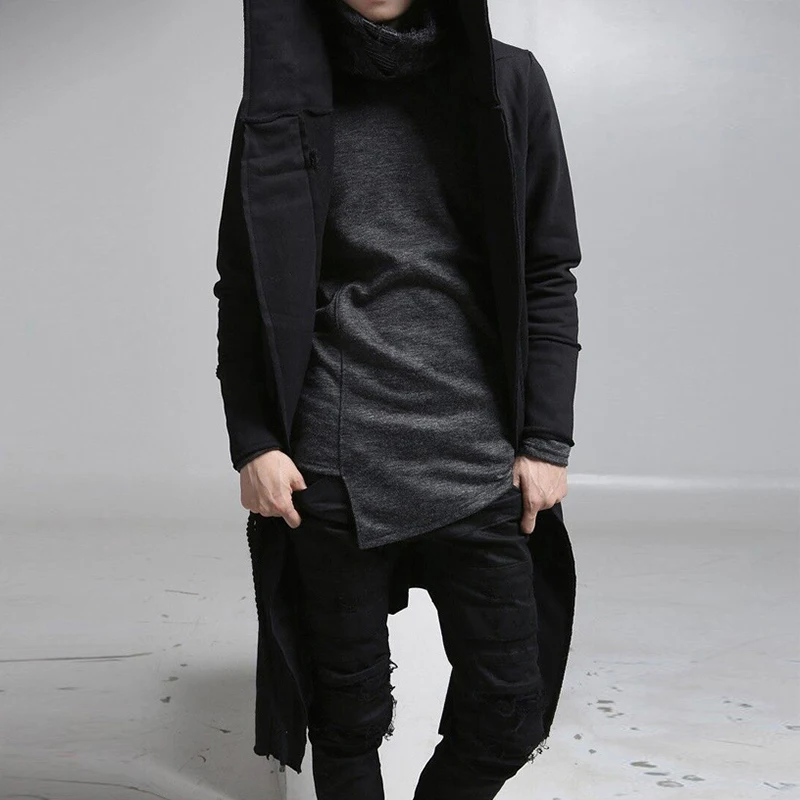

2025 Fall Winter Outdoor Casual Fleece Lining Cardigans Men Vintage Solid Color Outerwear Stylish Men's Slim Long Jacket Coat