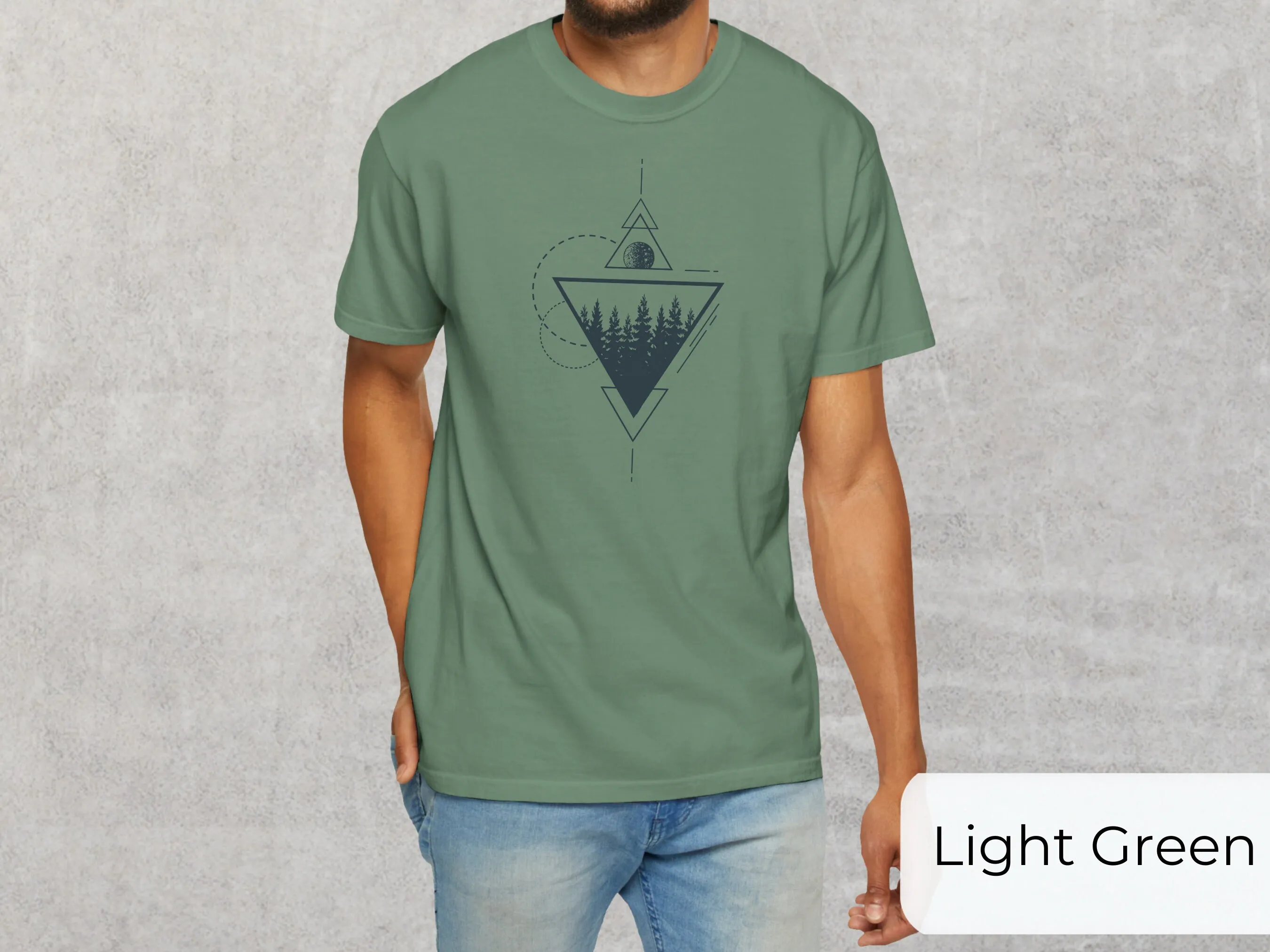 Men Hiking T Shirt Minimalist For Geometric Design Him Camping National Park Aesthetic Clothing