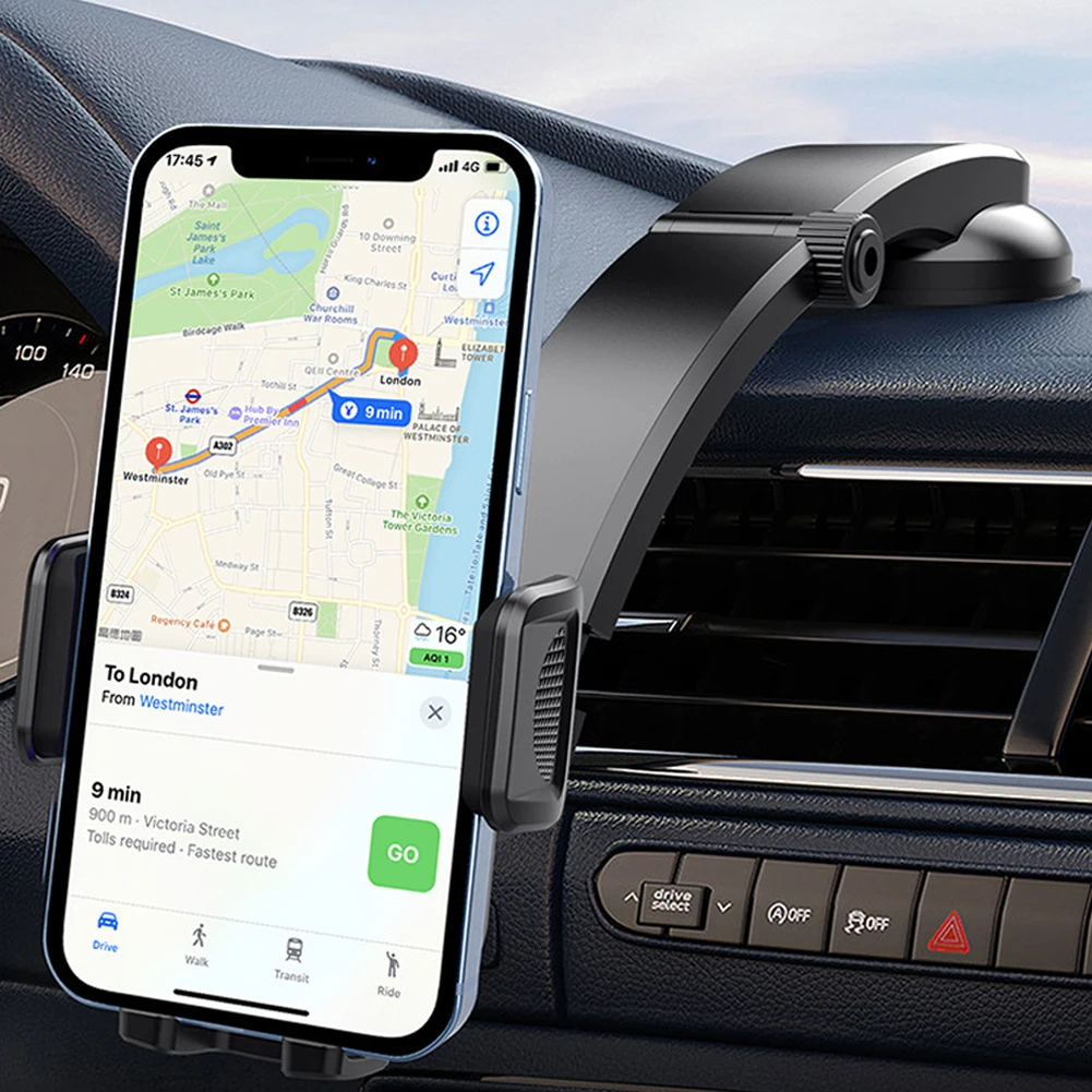 شفط كأس حامل هاتف السيارة 360 °   حامل الهاتف المحمول لوحة القيادة الدوارة حامل الهاتف الذكي التلقائي للهواتف المحمولة عرض 50-100 ملم