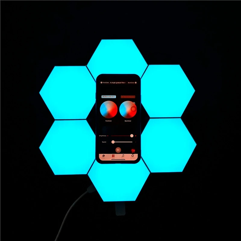 Smart Remote Control Cellular Light RGB APP Controlled LED Hexagonal Light Room Bedroom