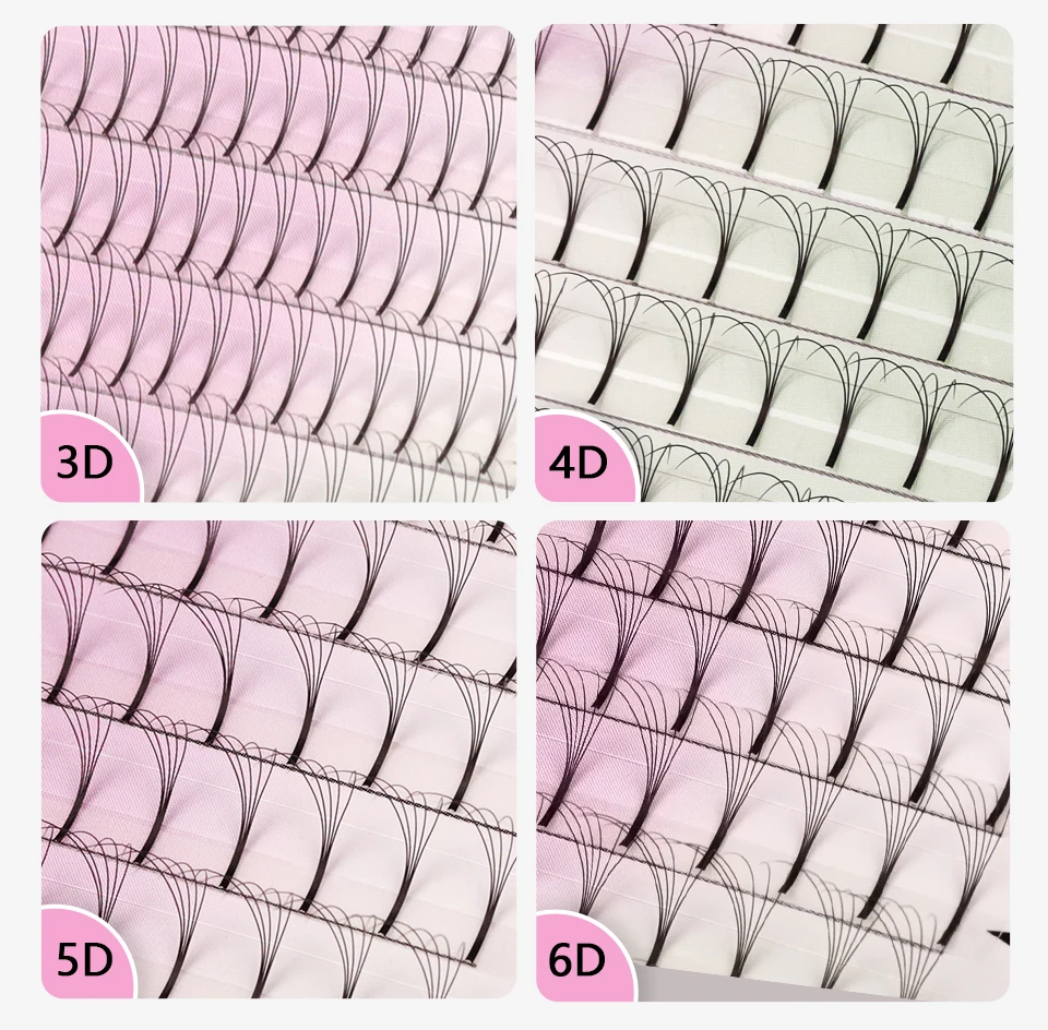 Rujade 0,07/0,10mm 3D 4D 5D 6D Lange Vorbereitete Russische Volumen-Wimpernverlängerungen aus Kunstnerz Weiche Natürliche Wimpern – Detail 4