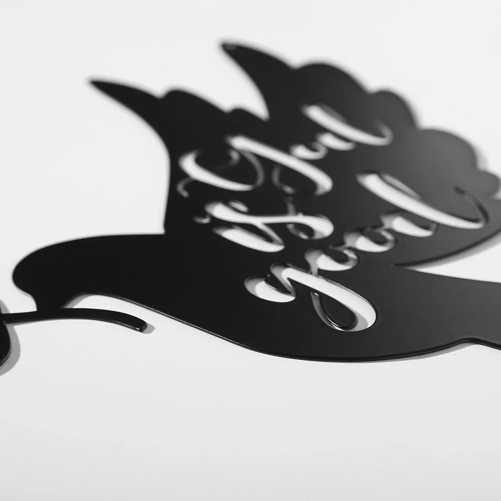GOD IS GOOD Peace Dove Metal Wall Plaque Cutout Sign for Room Study Dining Wall Decoration