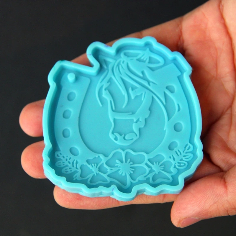 Resin Silicone Horseshoe Blossom Mold Keychain Soap Casting Mould for UV Epoxy Resin Crafting Pendant Making DIY Crafts