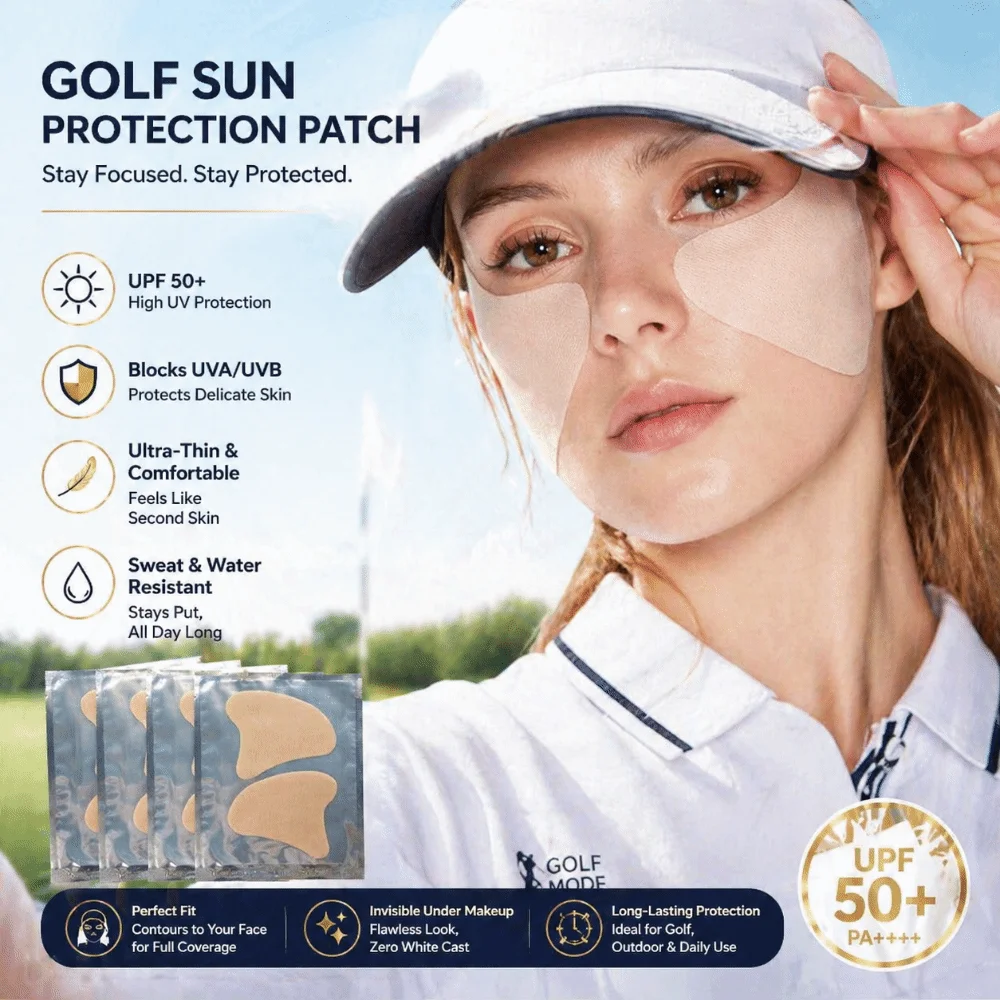 Golf Sun Protection UV Face Patches Sunblock Gel Fresh Jelly Sun Patches Stickers Moisturing Sunscreen Face Patch