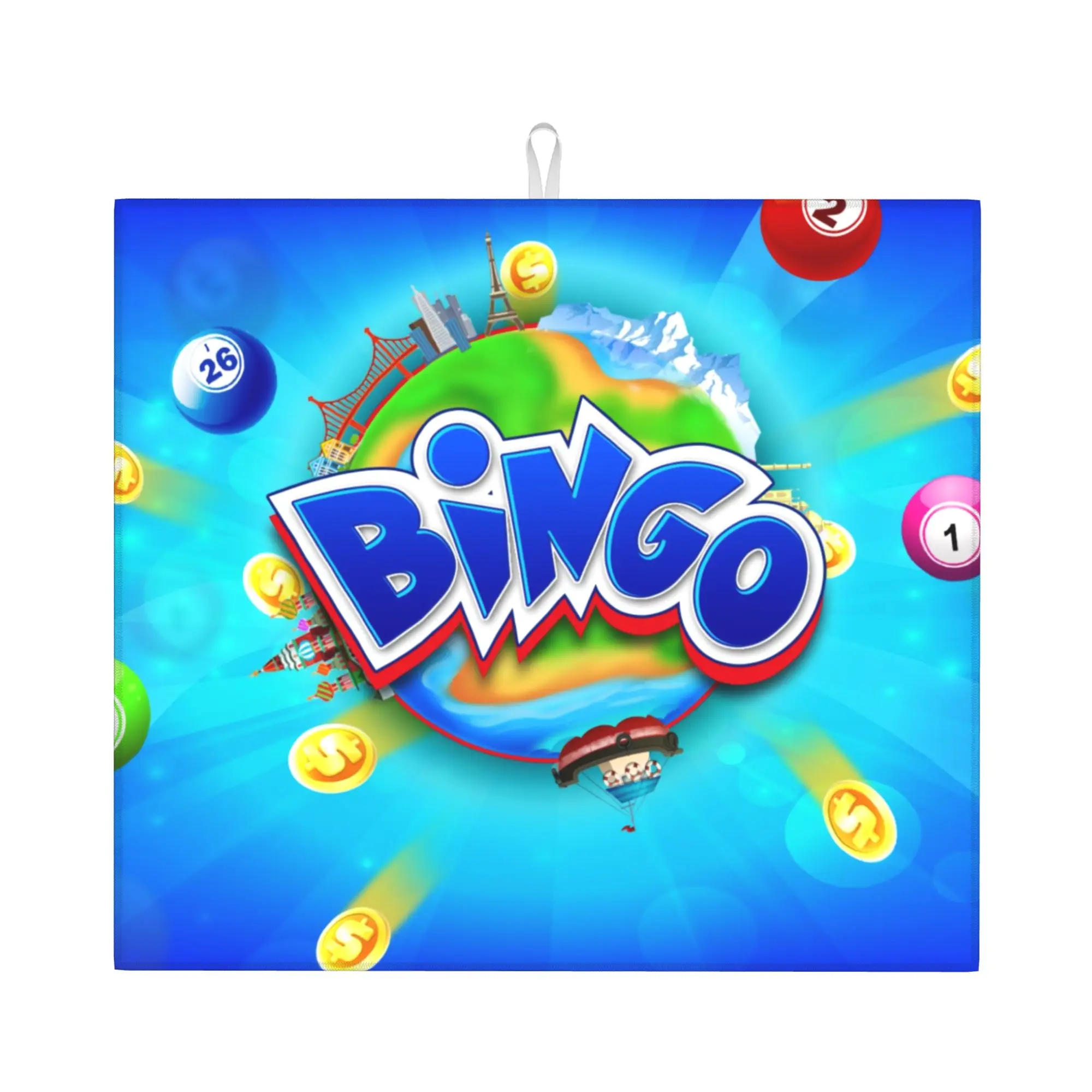 Bingo Paper Game Drying Mat For Kitchen Waterproof Non‑Slip Oil Proof Reusable  Bathroom Countertop Protector Mat