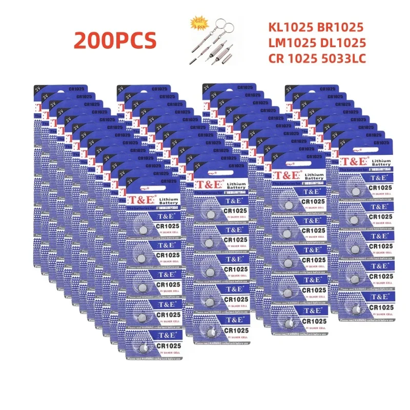 リチウム電池3vcr1025kl1025br1025lm1025dl1025cr-10255033lc時計車キーリモコン200個