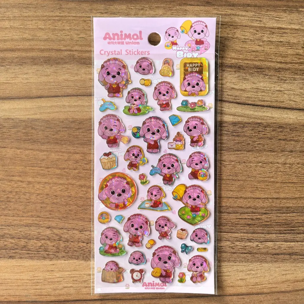 4 أوراق ملصقات كريستال الحيوان لامعة ملونة الحيوان الشارات DIY بها بنفسك الحرف المجلات هدية الديكور BulingBulingStickers Store #5