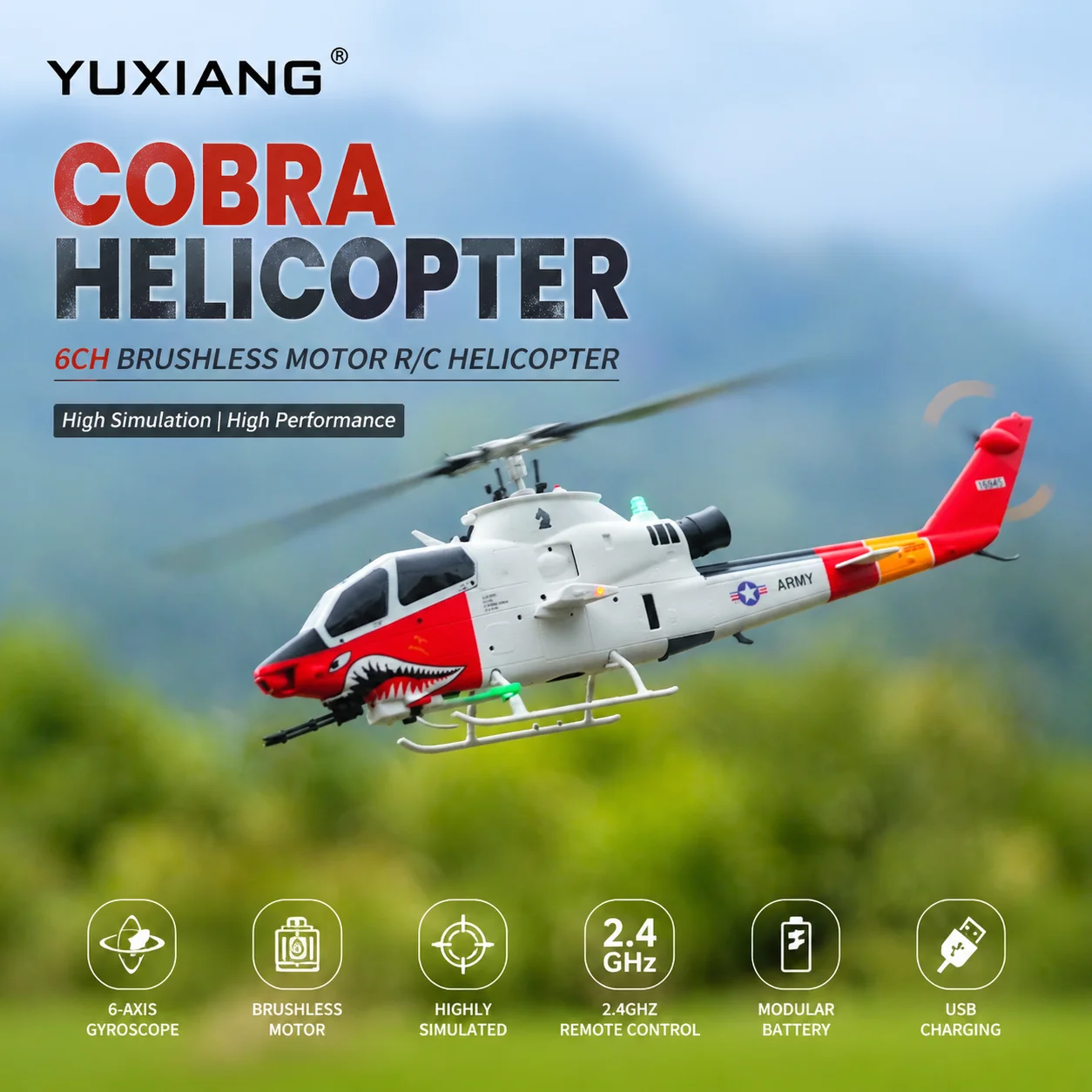 Yuxiang F112S Cobra Classic Realistic Helicopter Intelligent GPS Positioning Model Helicopter Outdoor Toy  General Representa
