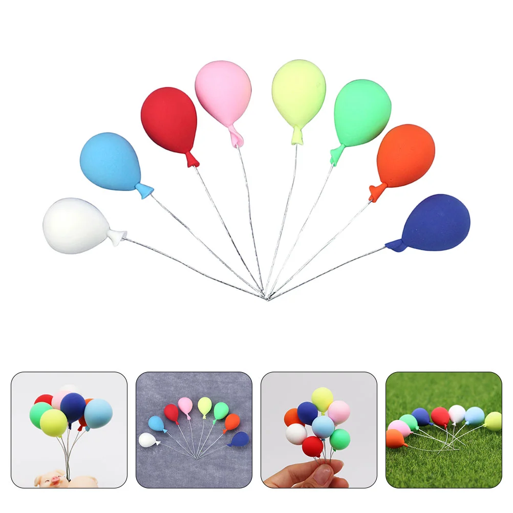 

8 Pcs Mini Model Balloon DIY House Decoration Lovely Balloons Adornments Delicate Miniature Clay Micro-landscape Decorations