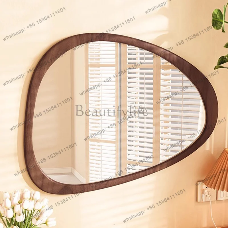 Hot Selling Products Irregular Wall Mirror Living Room Decoration Modern Girls Mirror Funky Wooden Asymmetrical Bathroom Espelho