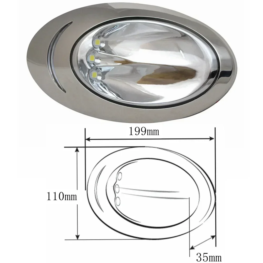 4.2W Cold White 6300K Waterproof IP66 Dock Stem Stern Spotlight Sport Yacht Boat Skiff Bow Navigation LED Side Light