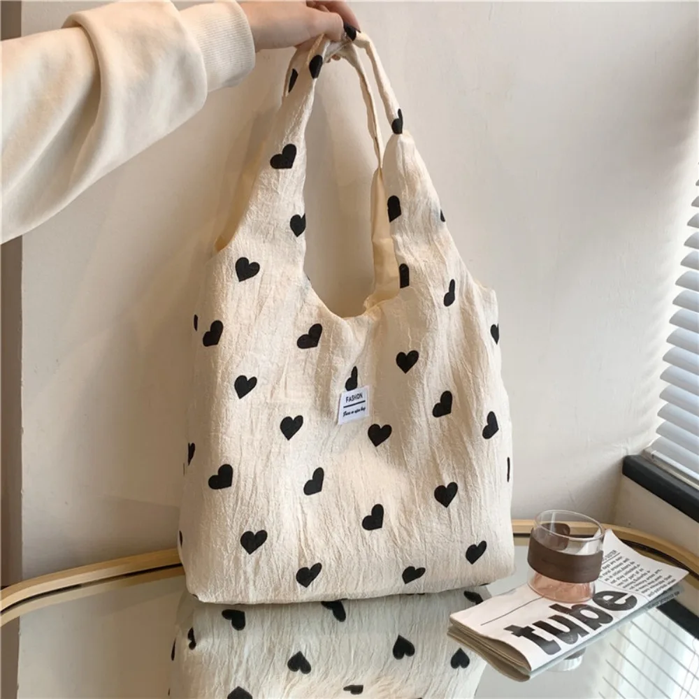 

Sweet Love Heart Women's Shoulder Bag Large Capacity Handbags Vest Bags Clutch Cosmetic Bag College Girls Book Tote Shopping Bag