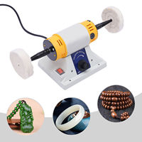 Mini Adjustable Speed Double Head Polishing Machine Grinding Goat Polishing Set Bench Lathe Polisher 220v for Jewelry Making