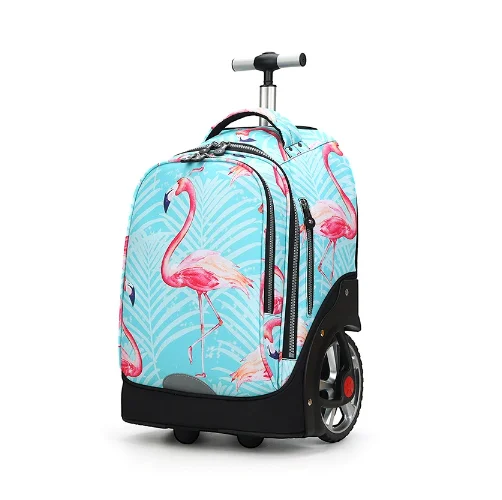 حقيبة حمل بعجلات حقيبة مدرسية مع عجلات حقيبة سفر بعجلات حقيبة ظهر دوارة للفتيات المراهقات حقيبة ظهر متدحرجة للسفر #1