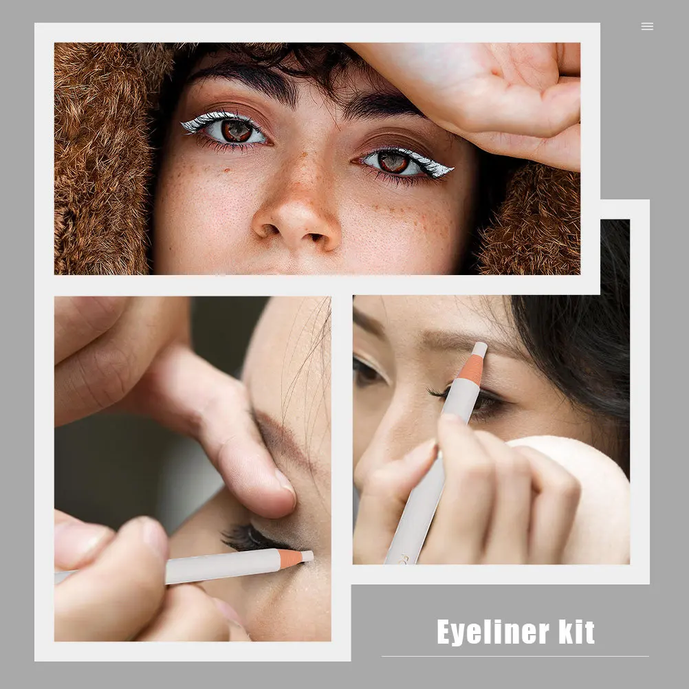 4 Stück weißer Eyeliner-Stift, vielseitig einsetzbar, einfach zu verwendender Augenzeichnungsstift, kompakt, reisefreundlich, Schönheitszubehör für Damen