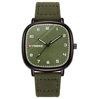 Watch For Men SYNOKE Top Brand Alloy Case With Leather Strap Suitable For Middle-aged And Elderly People