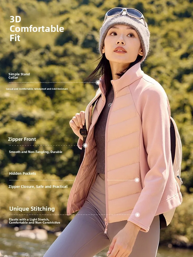 ヤルーソフト軽量ニットダウンジャケット レディース アウトドアフィットネス アウターウェア おしゃれ 冬新作