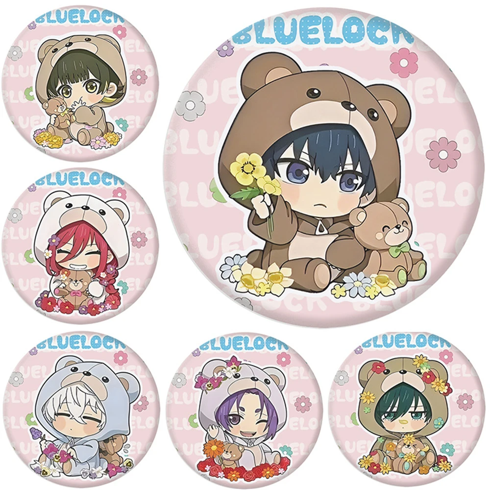 58mm Anime BLOCCO BLU Lsagi Yoichi Mikage Reo Bachira Meguru COSTUME Cosplay Distintivo Pin SPTE Spilla in banda stagnata ﻿   Prop Gilf