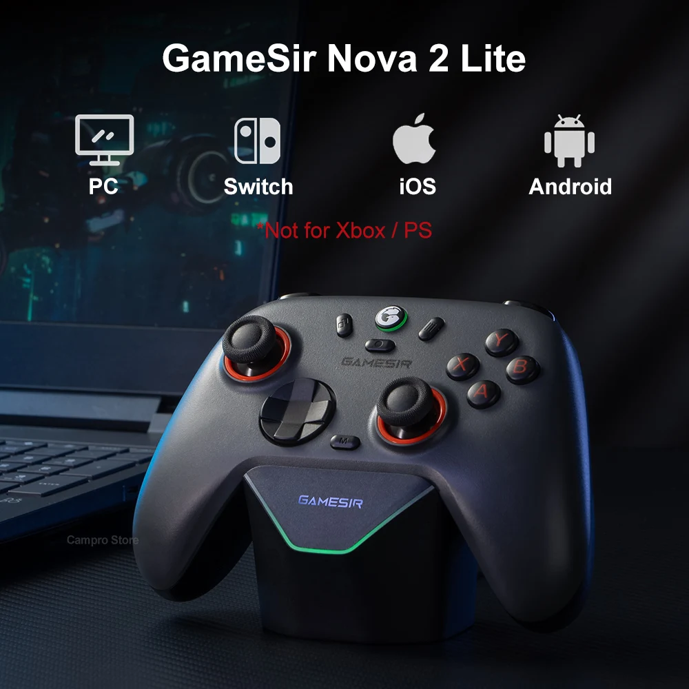 GameSir Nova 2 Lite Controlador de jogo sem fio para PC Nintendo Switch 2 Android e iOS Hall Effect Sensing Stick e Striggers