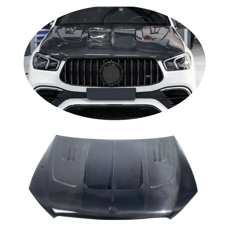 

LD Style Carbon Fiber Front Engine Vented Hood Bonnet For Mercedes-Benz GLE COUPE GLE53 GLE63 GLE450 2020+
