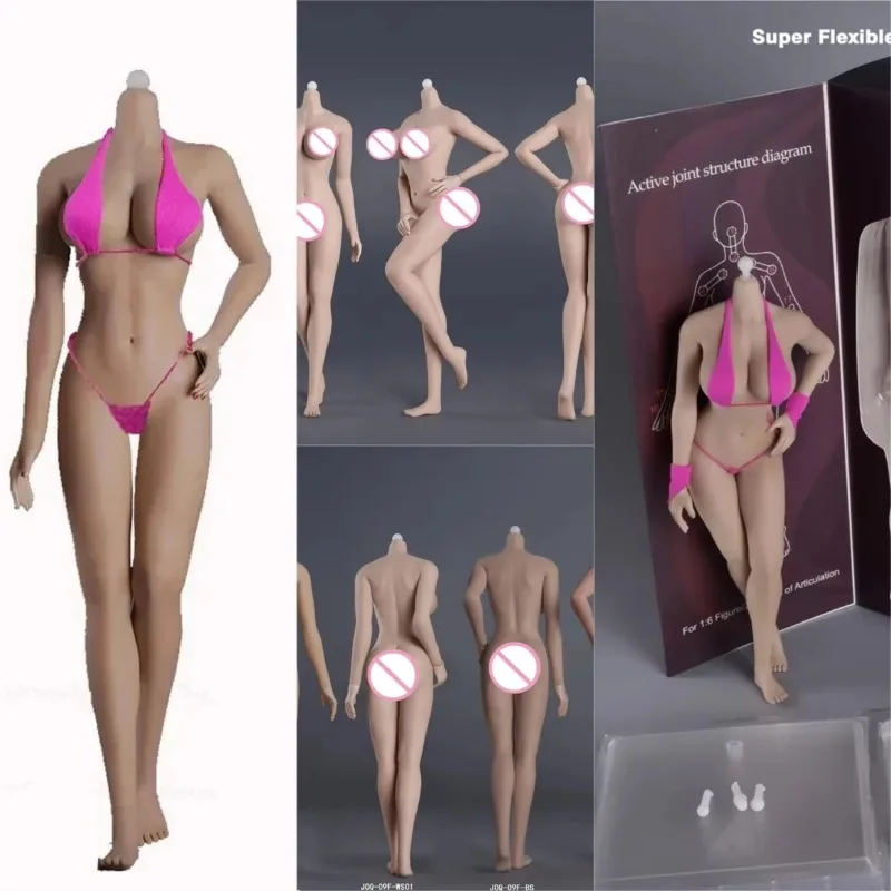 

1/6 Female Body Model Super Flexible Seamless Body Stainless Steel Skeleton Big Breast 12" European Shape Action Figure Toy