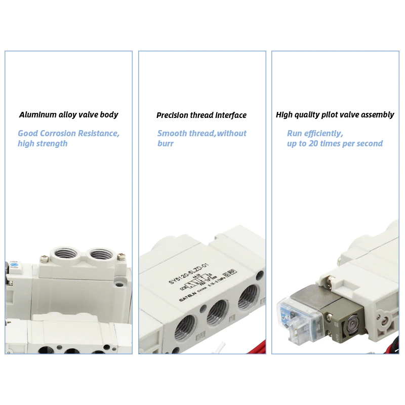 جودة عالية SY3120 SY5120 SY7120 5 ميناء 2 صمام الملف اللولبي SY5120-5LZD-01 SY5120-5MZD-01 SY5120-5GZD-01 SY3120-5LZD-M5 2 بيع