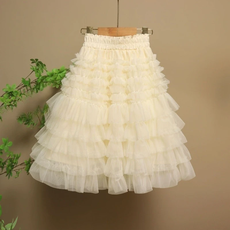 

New Autumn Winter Gauze Bubble Skirt for Girls Princess Design Toddler Children's Lightweight Skirt Versatile Party Casual Wear