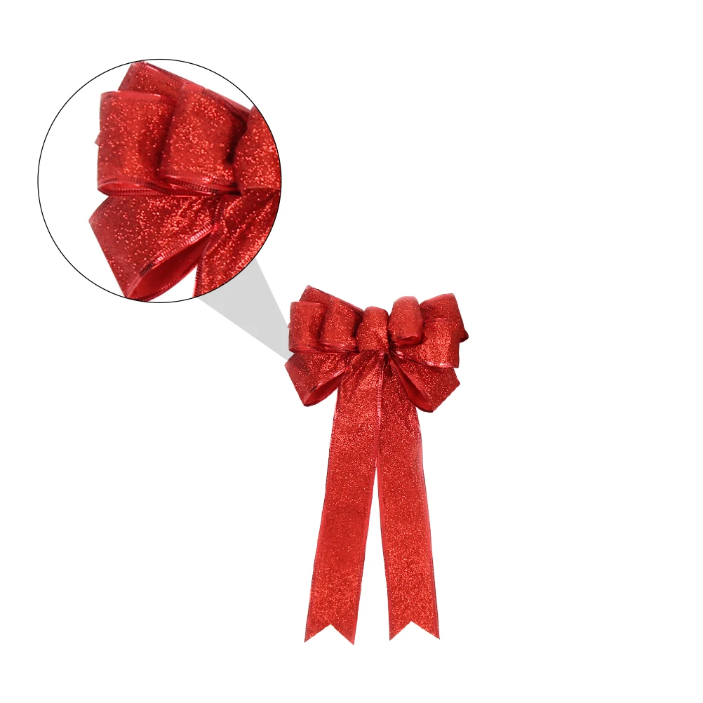 

Christmas Tree Golden Bowknots for Wrapping Golden Bowknot DIY Gift Christmas Bowknot Box Cloth Material Festive Practical