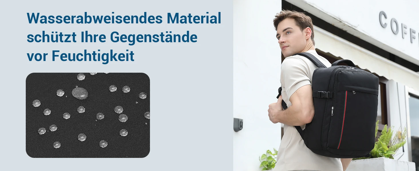 KONO Ryanair & Eurowings Handgepäck-Rucksack 40x30x20 cm 24L 500g mit USB-Ladeanschluss – Detail 4