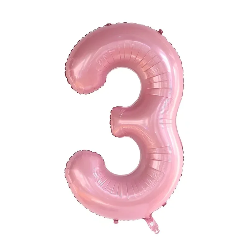 Globo de aluminio con números rosas de 40 pulgadas, 1, 2, 3, 4, 5, 6, 7, 8, 9 años, Globos digitales, decoración para fiesta de cumpleaños, juguete para Baby Shower para niños