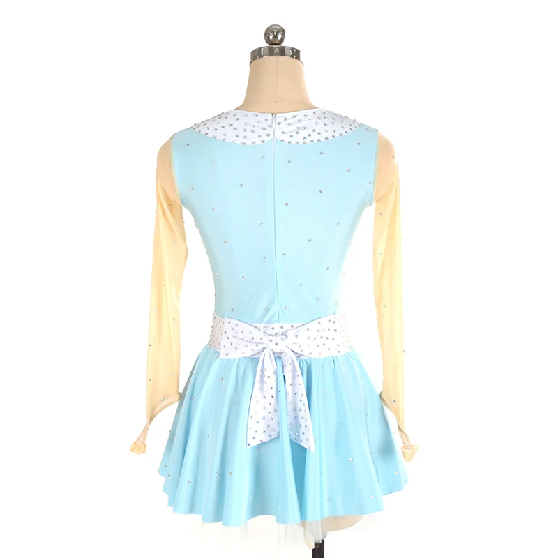 مخصص الشكل التزلج اللباس فتاة الأزرق دنة قاعة اللباس جودة المنافسة اللباس