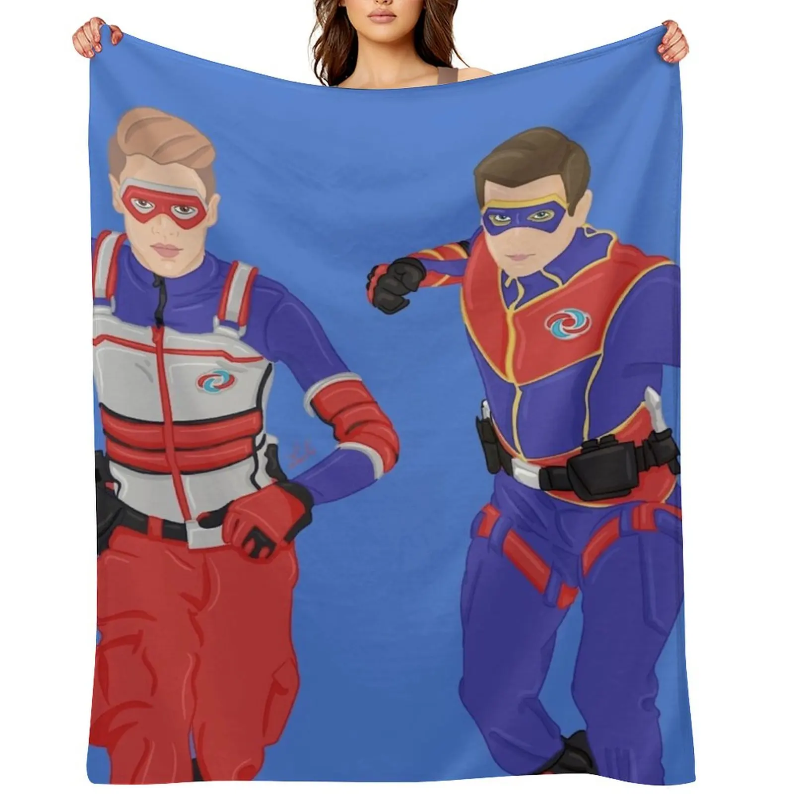 

Captain Man and Kid Danger - Heroic Digital Throw Blanket Thins Blankets For Sofas Decorative Throw Blankets