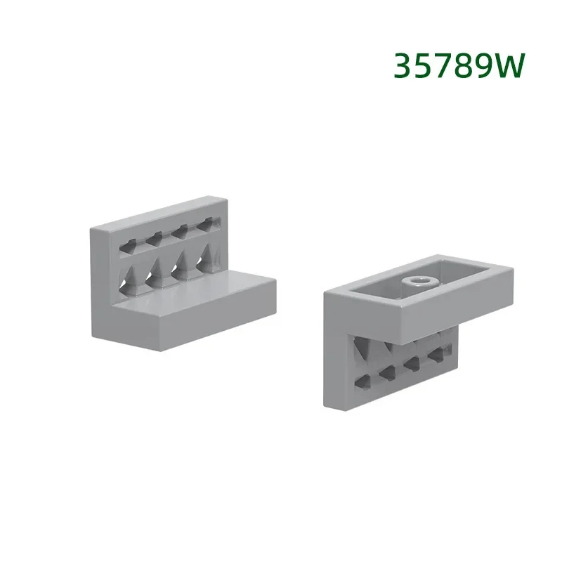 Moc 10 pçs parte tijolos 35789w 2 buracos estilo europeu ondulado trilhos blocos de construção conjunto casa cerca partícula brinquedos diy presente do miúdo